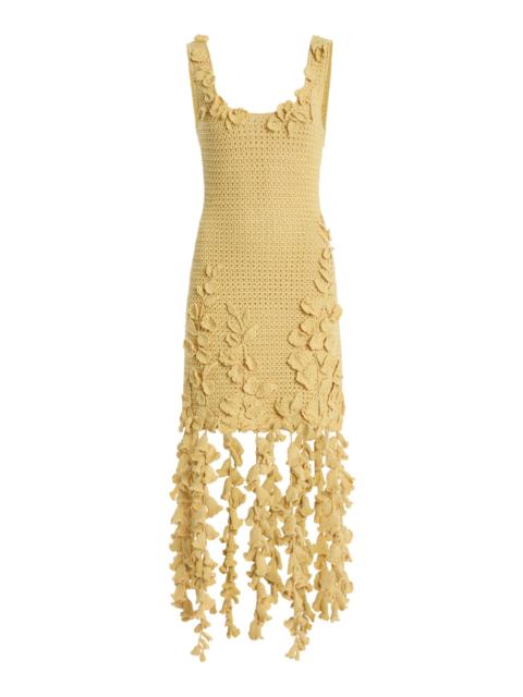 Crochet Cotton Midi Dress yellow