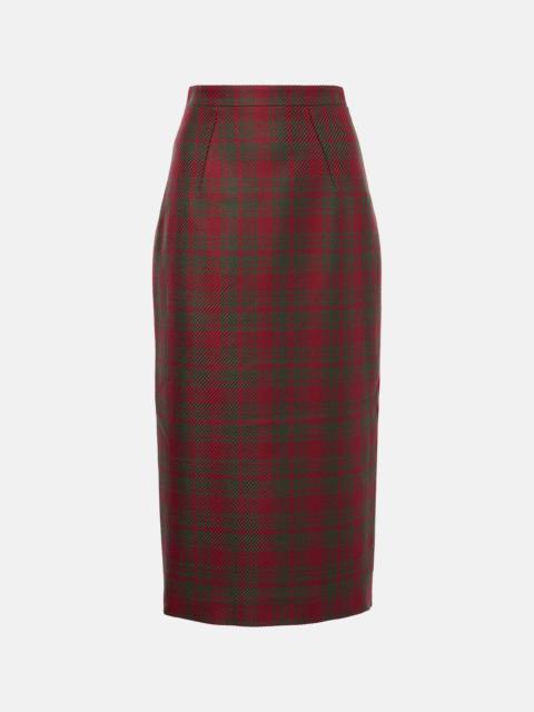 Lorelei plaid wool-blend pencil skirt