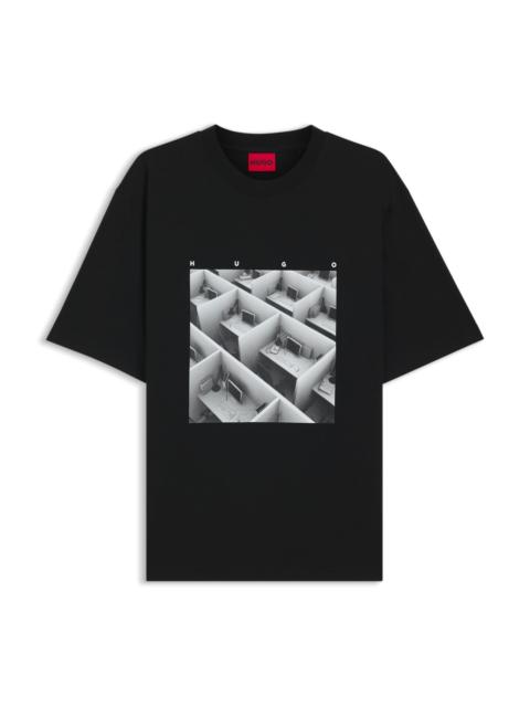 PRINTED-ARTWORK T-SHIRT IN COTTON JERSEY