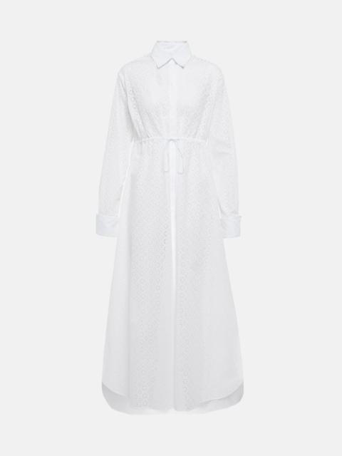 Broderie anglaise cotton midi dress