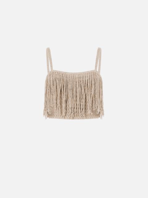 CROP TOP IN KNIT WITH FRINGES