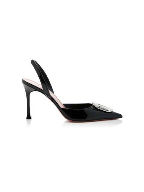 Camelia Patent Leather Slingback Pumps black