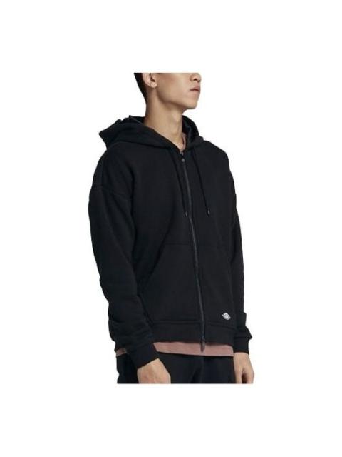 Air Jordan Wings Classics Solid Color Casual Sports hooded track Jacket Black AO0423-010
