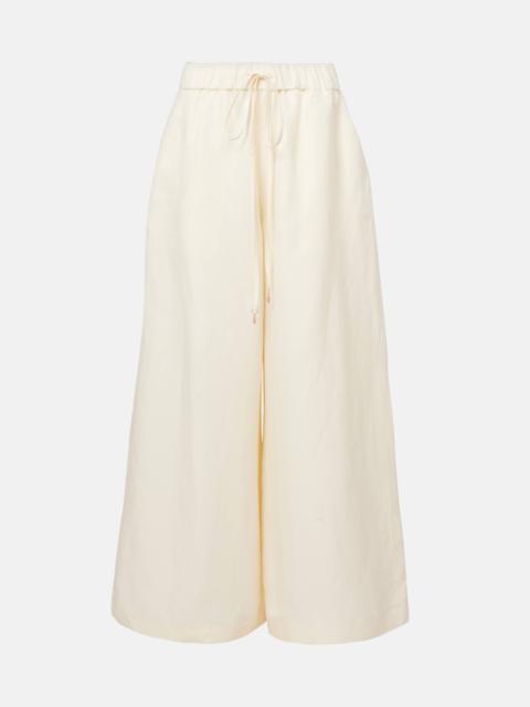 Gelos linen and silk wide-leg pants