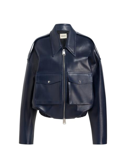 Owey Leather Jacket navy