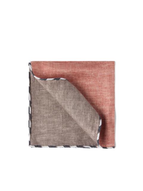 striped-trim silk pocket square