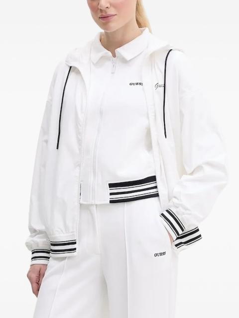 hooded zip-front jacket