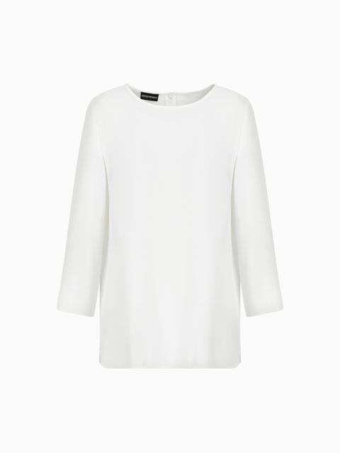 Envers-satin blouse with 3/4 sleeves