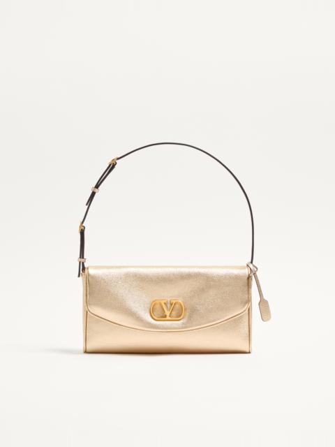 VALENTINO GARAVANI DEVAIN SMALL SHOULDER BAG IN LAMINATED NAPPA LEATHER