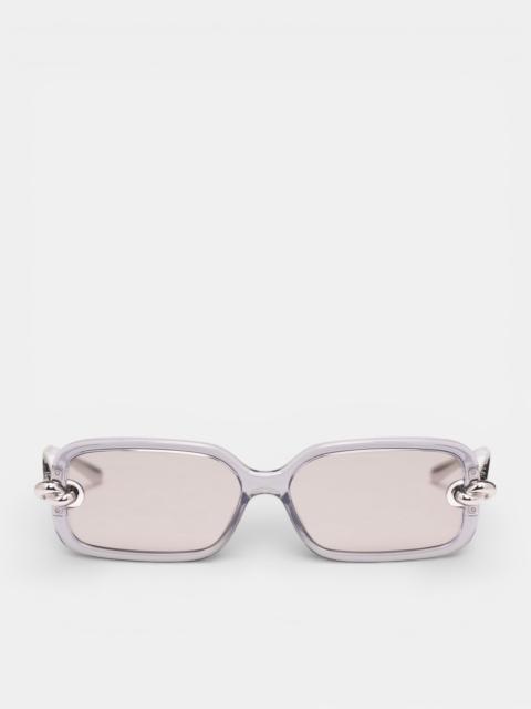 Gray Knot Rectangular Sunglasses