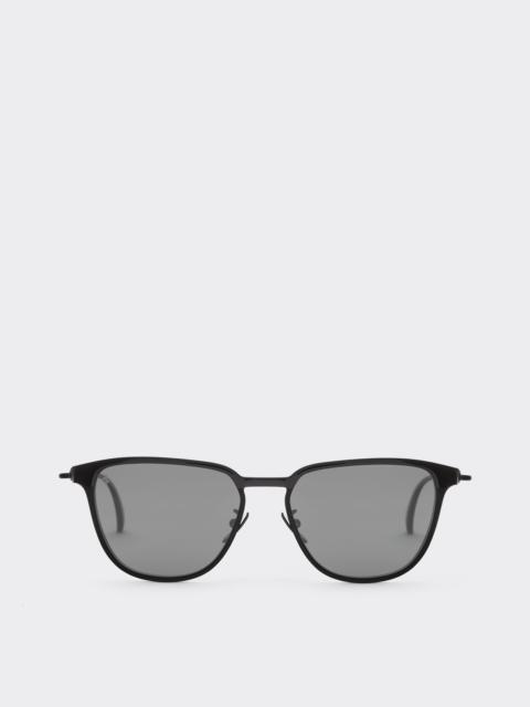 Ferrari sunglasses in  blackmetal  with black crystal polarized lenses