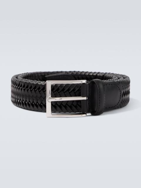 Braided leather belt