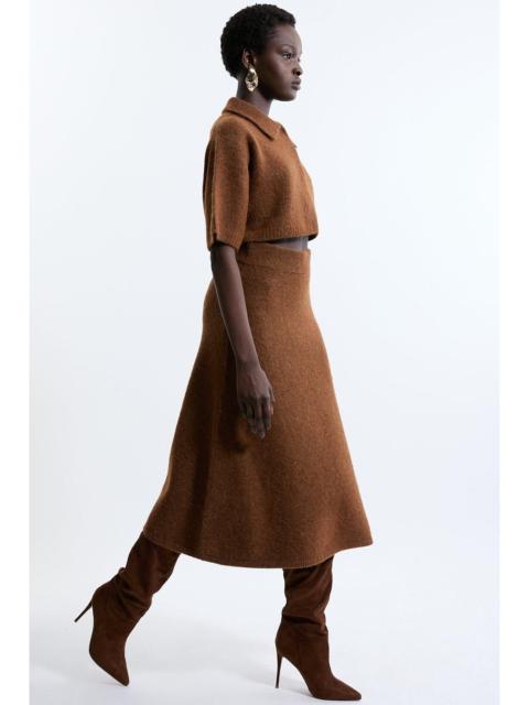 Petite Alpaca Wool Fluffy Full Knit Skirt