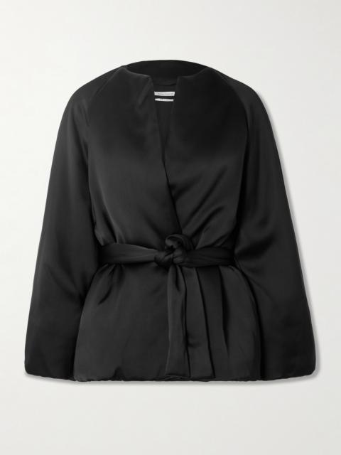 Belted Padded Satin Jacket