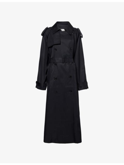 Veyron Draped Woven Trench Coat