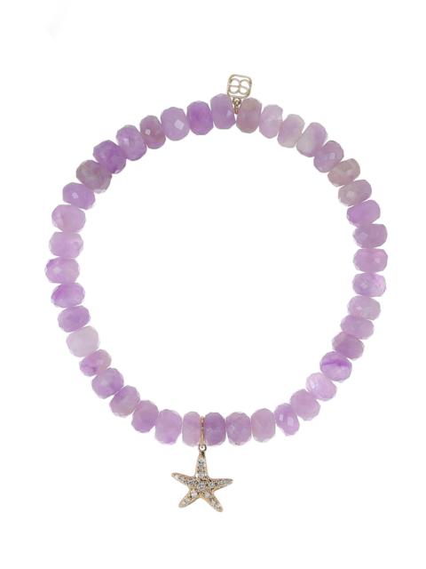 Amethyst Small Starfish Charm Bracelet
