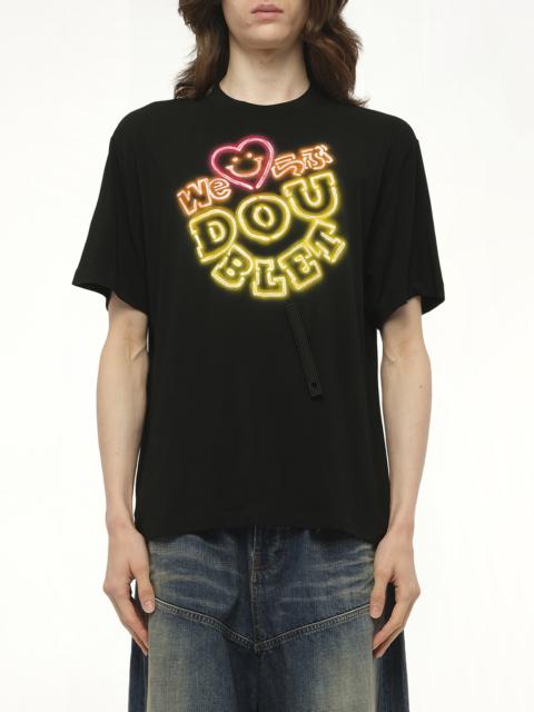 Big Doublet Neon Paint Fan Service T-Shirt in Black
