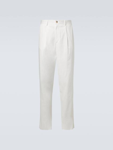 Cotton-blend straight pants