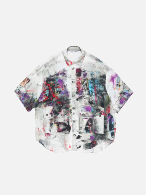 Button-up shirt printed - White Multicolor