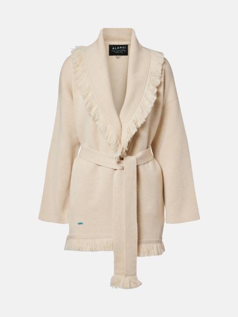 Finest fringed cashmere and cotton cardigan