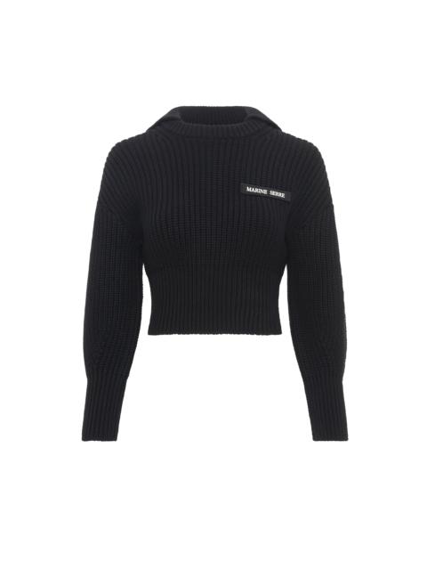 Half Cardigan Knit Sailor Sweater