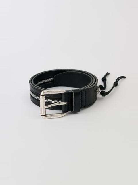 Zipped Belt Malleable Black Bull Hide