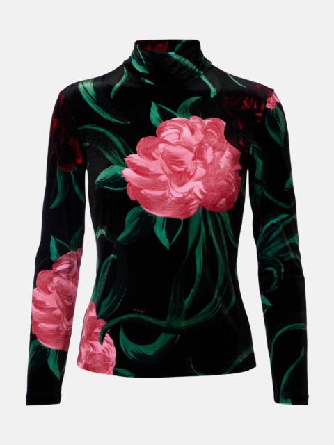 Floral turtleneck top