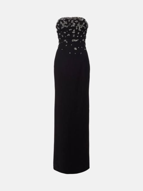Embellished strapless gown