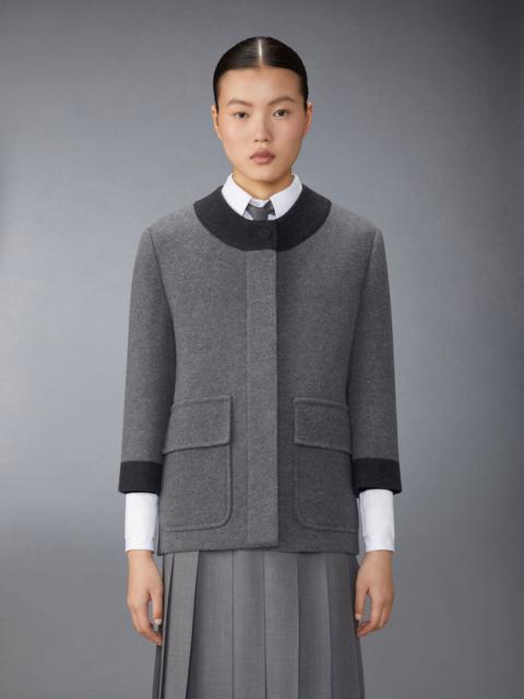 Boiled Merino Wool Double Face Stitch Cardigan Coat