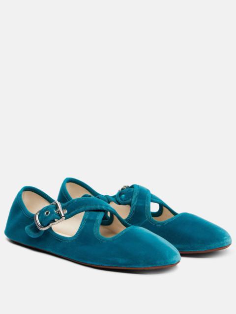 La Criss Cross velvet ballet flats