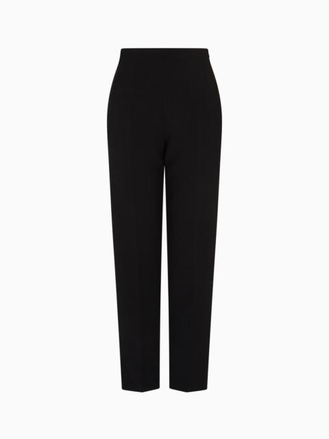 BARK-EFFECT FLUID CRÊPE TROUSERS