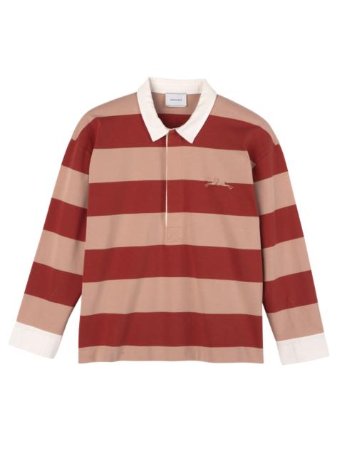 Polo shirt Cream/Coral - Striped jersey