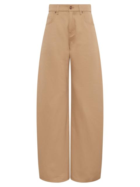 Amoret Barrel-leg Jean in Camel Sea Island Cotton Twill