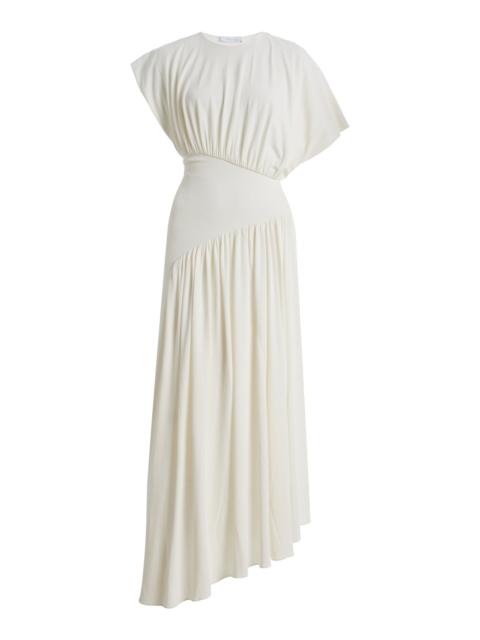 Gathered Jersey Maxi Dress ivory