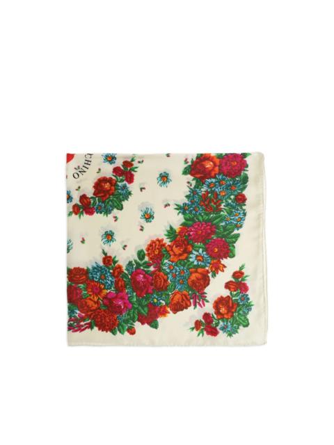 floral-print silk scarf