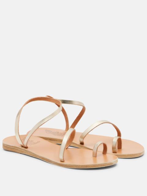 Metallic leather sandals