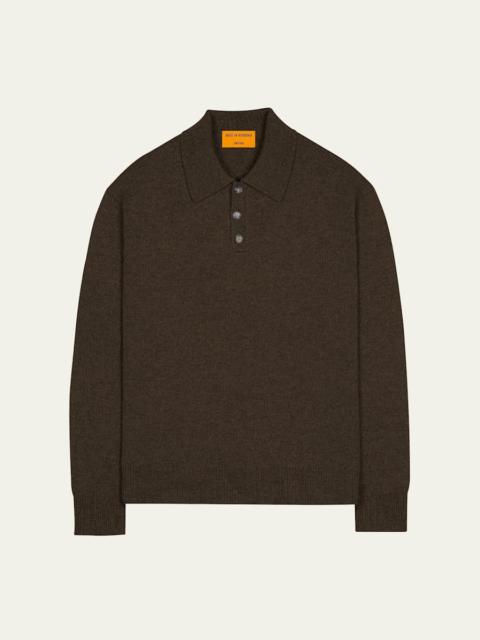 Men's Heavy Gauge Cashmere Polo Sweater