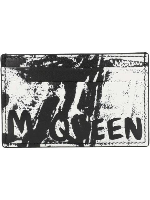 Alexander McQueen Graffiti Logo Card Holder Black/White