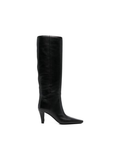 square toe leather boots