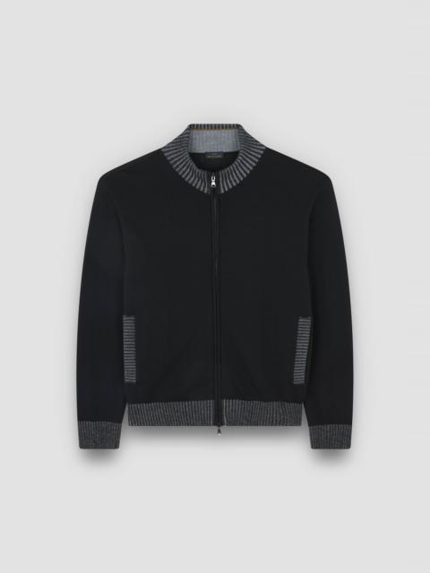 SOFT COOL TOUCH WOOL SWEATER WITH ZIP CLOSURE