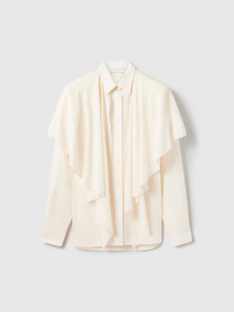 Layered Panel Long-Sleeve Semi-Sheer Shirt