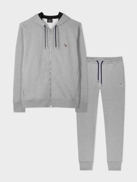 Grey Organic Cotton Zebra Logo Sweatshirt & Sweatpants Set