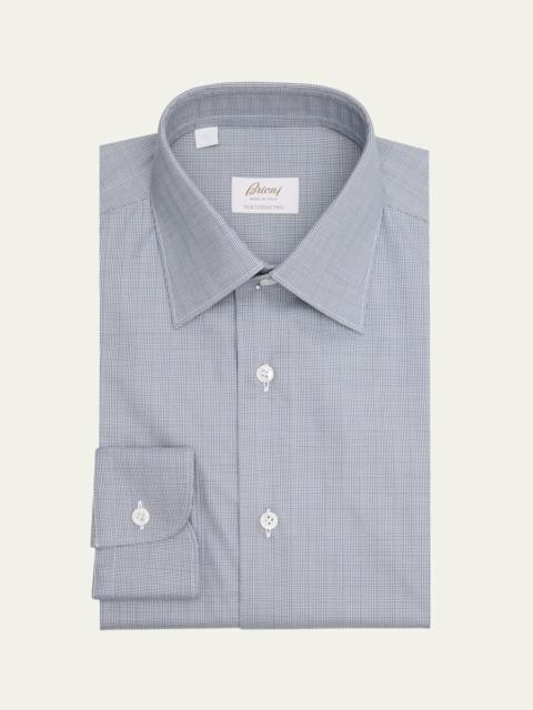 Men's Ventiquattro Cotton Micro-Plaid Dress Shirt