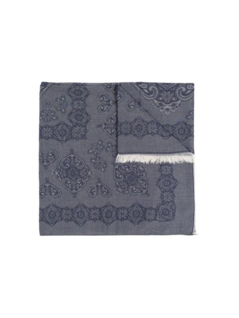 paisley-print fringed scarf