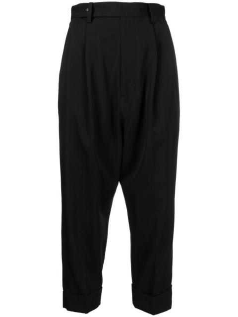 wool cropped tapered-trousers