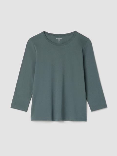 Organic Pima Cotton Jersey 3/4-Sleeve Tee