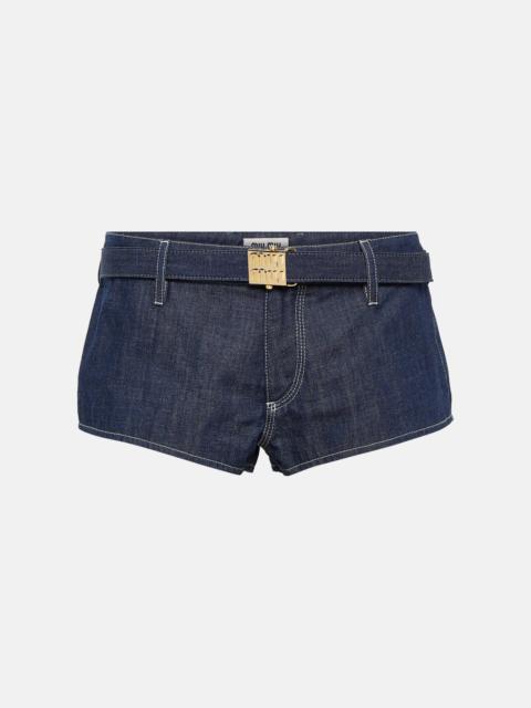 Low-rise slim denim shorts