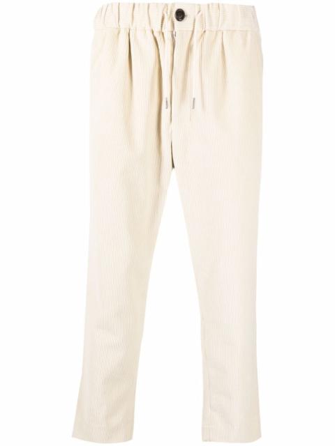 drawstring-waist corduroy trousers
