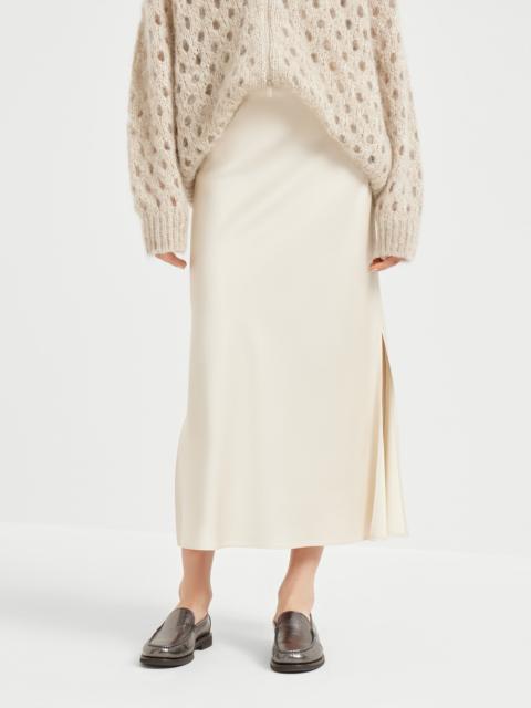 Satin cady fluid pencil skirt