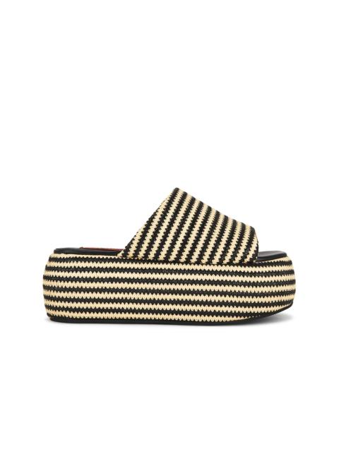 Stripe Raffia Cloudy Platform Sandal